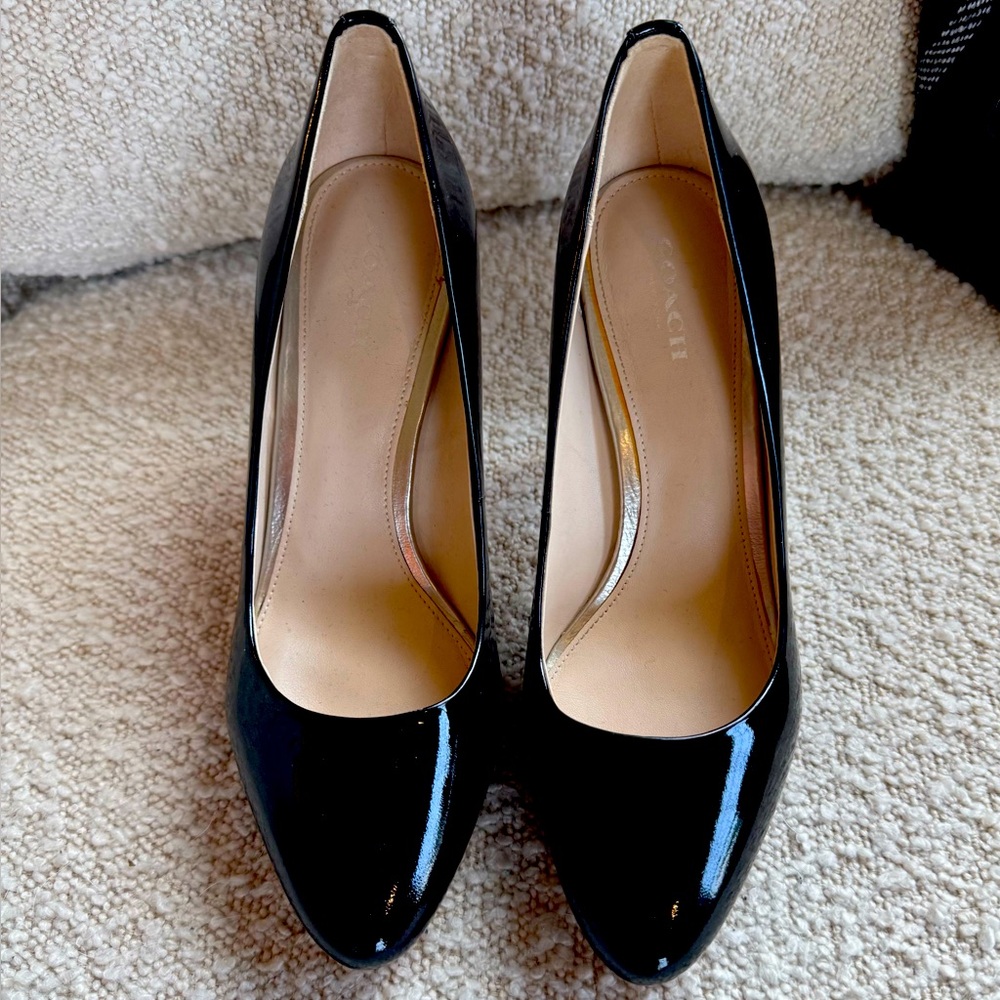 Coach Glossy Black Women's Heels